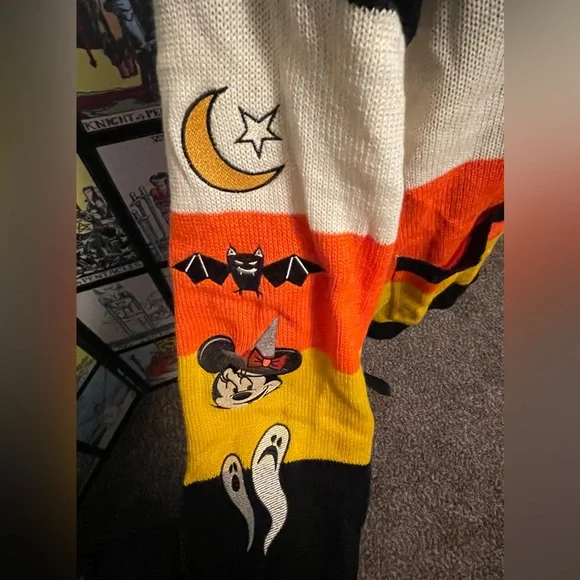 Her Universe Disney Halloween Striped Cardigan Sweater Women's Cozy Knit - Picture 5 of 5